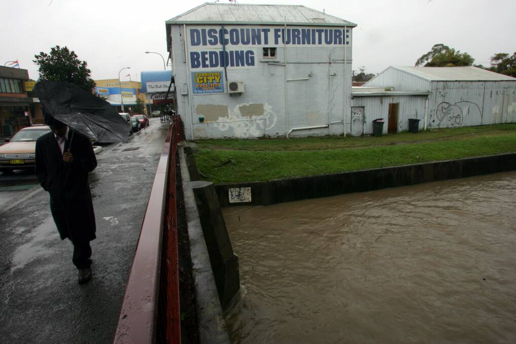 HIGH WATER: Wallsend flood after heavy rains across the area in June 2008.