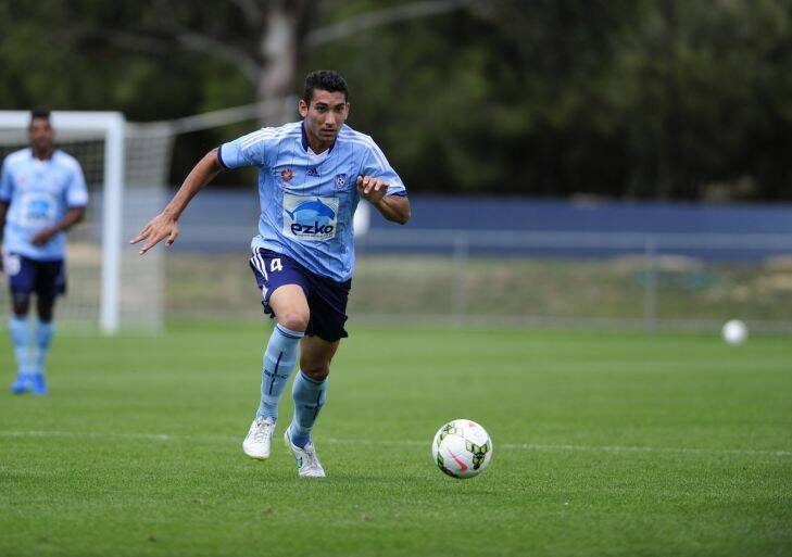 SPORT: FFA Centre of Excellence v Sydney FC Youth at the Australian Institute of Sport in Bruce. Sydney FC Youth player George Timotheou in action. 8th February 2015. Photo by Melissa Adams of The Canberra Times. Photo: Melissa Adams