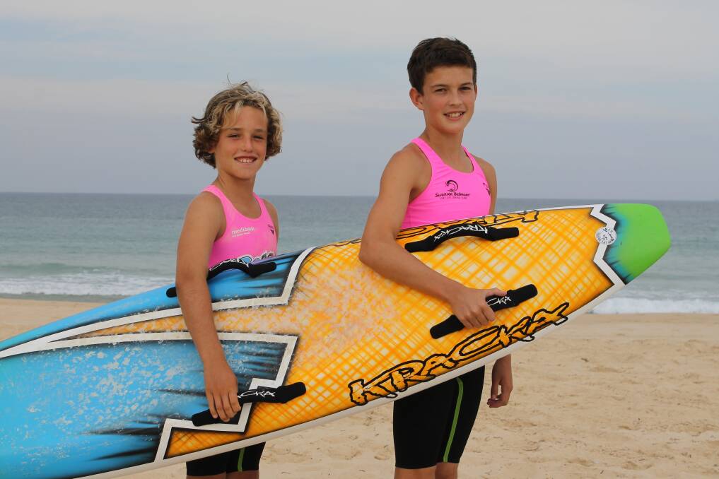 TOP RESULTS: Swansea-Belmont Surf Life Saving Club nippers Beau McGregor, 11, and Ashby Allen, 12.