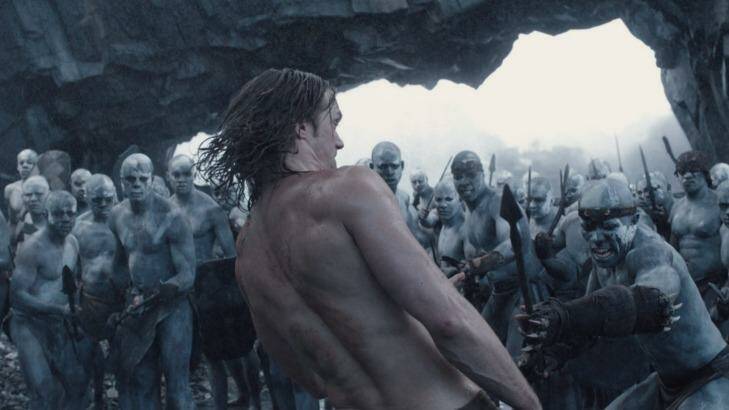 Alexander Skarsgard (back to camera) in the film The Legend of Tarzan. Photo: Warner Bros 
