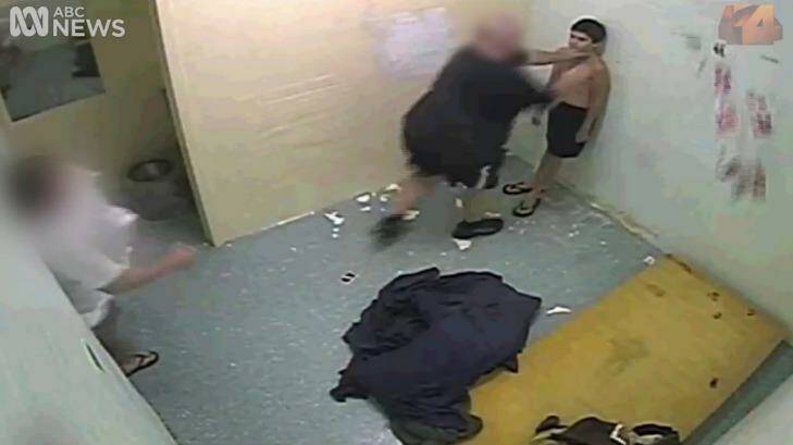 A young boy being assaulted by prison officers at the Don Dale Youth Detention Centre near Darwin. Photo: ABC Four Corners