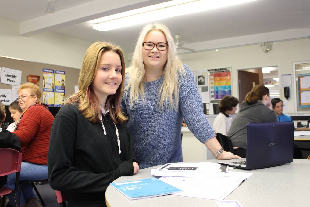 GOOD COMPANY: Callaghan College Wallsend Campus year 8 student Angelina Richards-Stevenson with her mentor Lauren Craney.