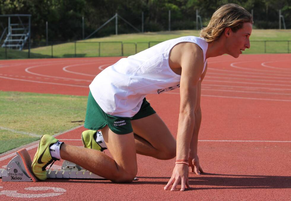 SET: Lambton athlete Jonti Lanz trains for the 2014 Lake Macquarie International Children’s Games at Glendale’s Hunter Sports Centre.
