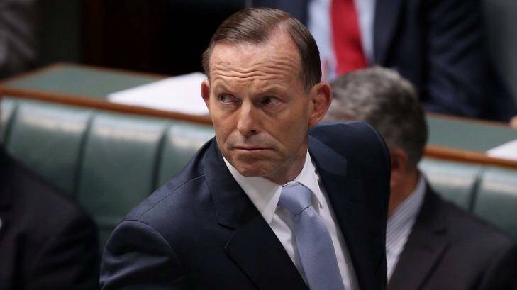 Prime Minister Tony Abbott in question time on Wednesday: "(Senator Johnston) said the wrong thing in the heat of the debate in the Senate." Photo: Andrew Meares