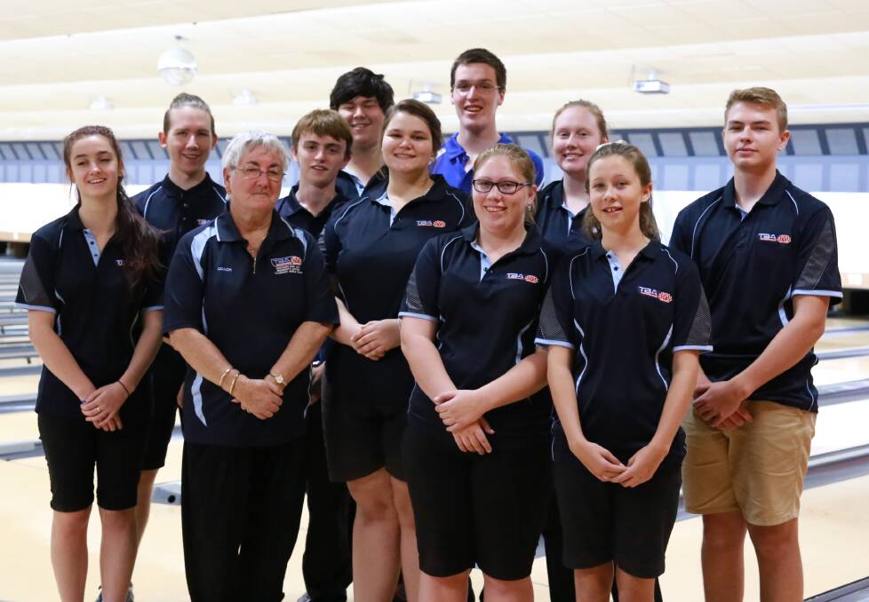 PREPARING: Northern NSW junior tenpin bowling team members with coach Maralyn McLeish.
