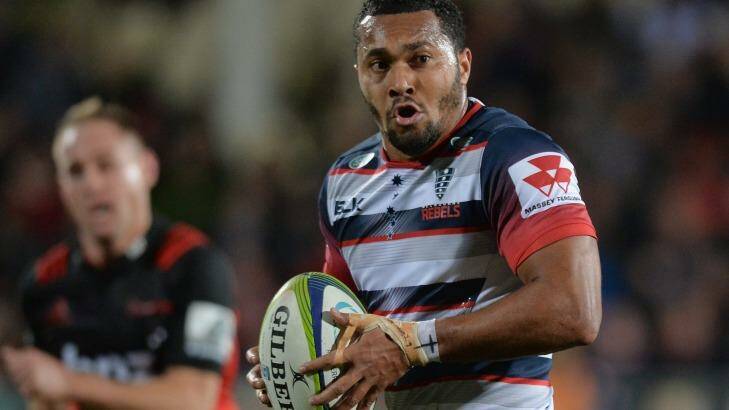 Melbourne Rebels winger Sefa Naivalu is  poised to make his Test debut for the Wallabies. Photo: Kai Schwoerer