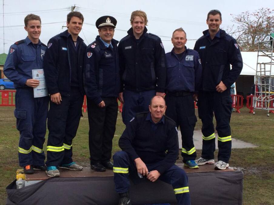 Swansea Fire Station crew at the NSW Firefighter Championships.