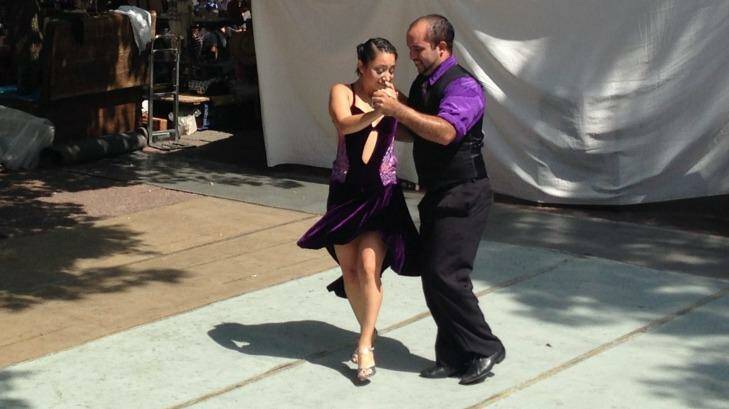 Tango dancers in  San Telmo. Photo: Daisy Dumas