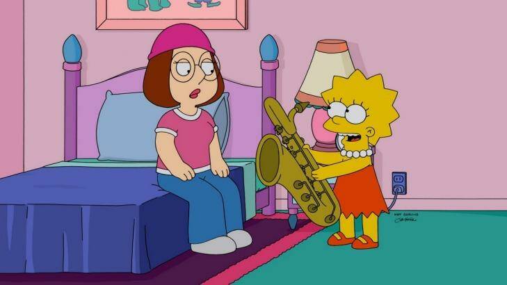 Meg Griffin and Lisa Simpson sharing such a touching moment.