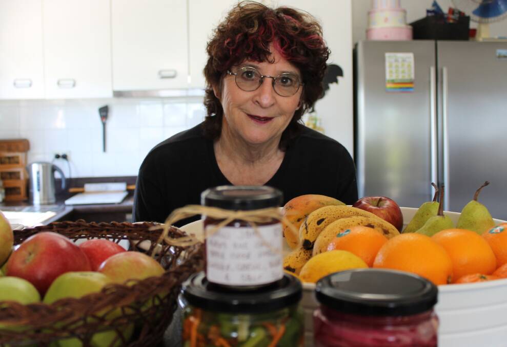 Slow Food Hunter Valley secretary Miriam Farrington with some fresh fruit and preserves.