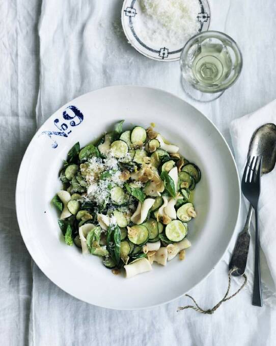 Neil Perry's cavatelli pasta with zucchini and garlic <a href="http://www.goodfood.com.au/good-food/cook/recipe/cavatelli-pasta-with-zucchini-and-garlic-20130930-2untw.html"><b>(recipe here).</b></a> Photo: William Meppem