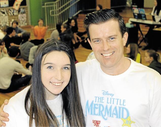 HARD WORK: Cassidy Lobb, aged 15, from Merewether and director and producer Daniel Stoddart, from The Little Mermaid Jr production.