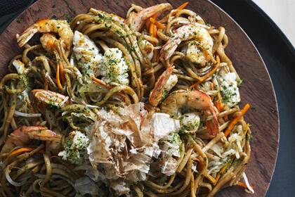 Adam Liaw's barbecue noodles. Photo: Steve Brown Photography