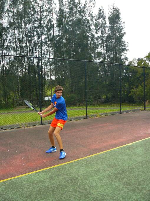 Whitebridge tennis player Rhys Searant, 16, in training.