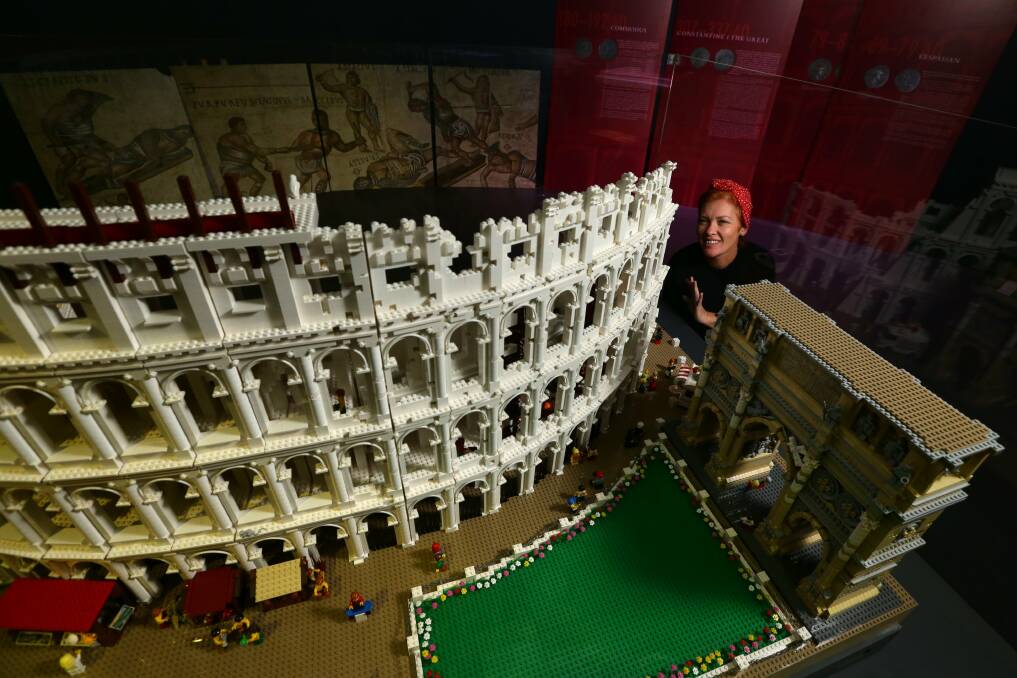 ATTRACTION: Newcastle Museum deputy director Julie Baird with the Lego Colosseum.