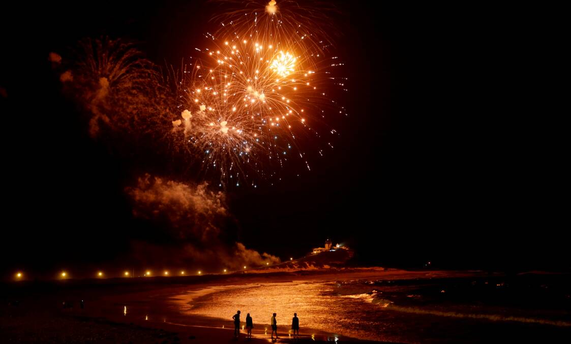 Fireworks from Nobbys Beach in 2013.