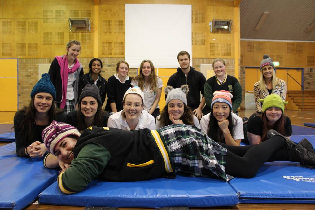 DAY WITHOUT: Kotara High School captain Jacqui Willing and her classmates participated in Vinnies's sleepout for homelessness.