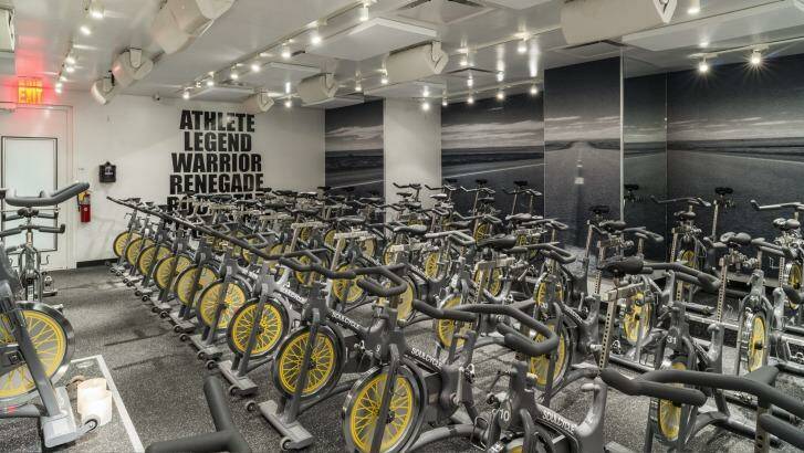 Inside SoulCycle.
