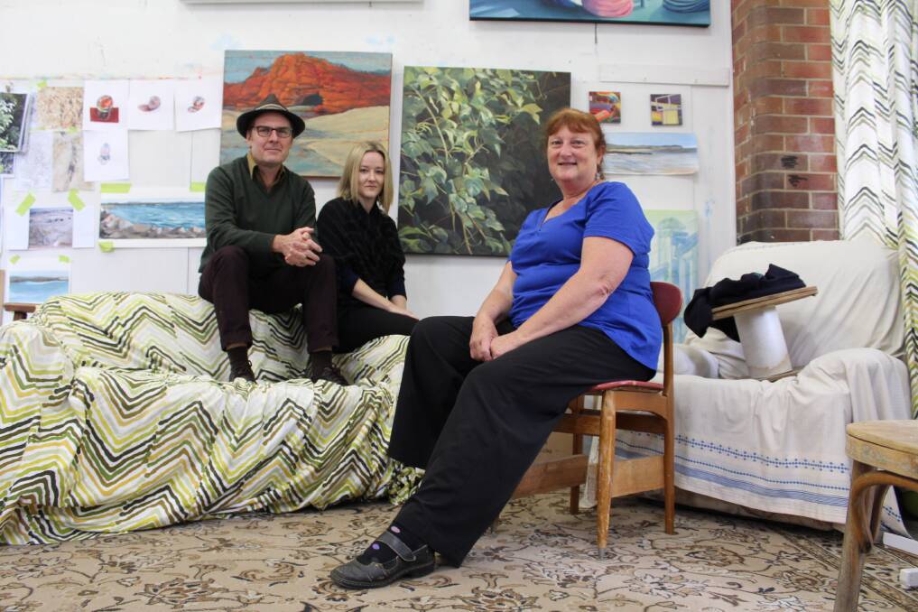 MOVERS AND SHAKERS: James Murphy, Clare Weeks and Leslie Duffin, organisers of the Kiss My Arts 3 art exhibition.