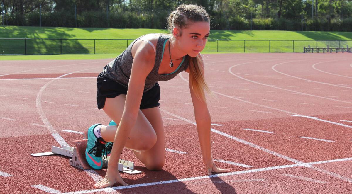 INTERNATIONAL OPPORTUNITY: Warners Bay track star Sydni Cordell at Glendale’s Hunter Sports Centre.