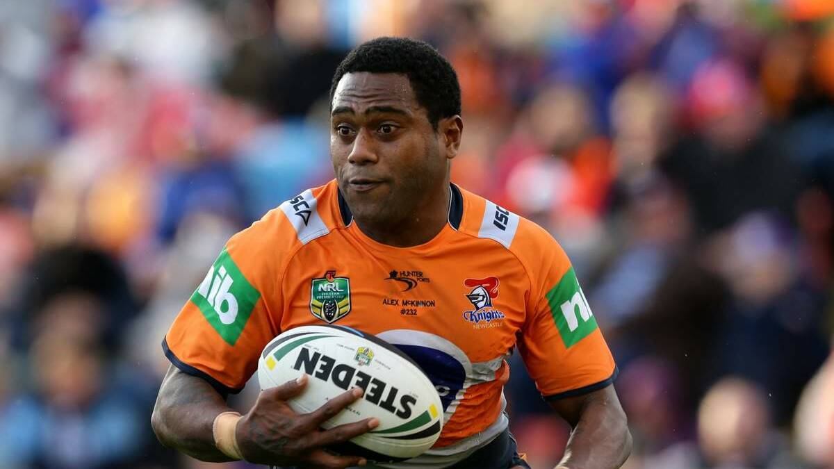 NOT ENOUGH: Newcastle Knights flyer Akuila Uate scored a hat-trick  against the Wests Tigers.