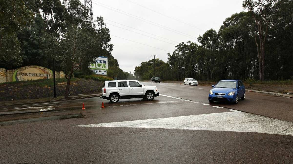 The intersection in question - corner of Northlakes Drive and Minmi Road, Cameron Park.