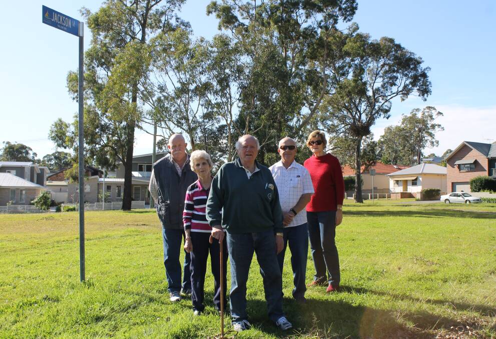 FED UP: Valentine residents Bruce Harris, Sandra Dee, Roald Dillow, John Robertson and Pam Anderson at Allambee Gardens Reserve.