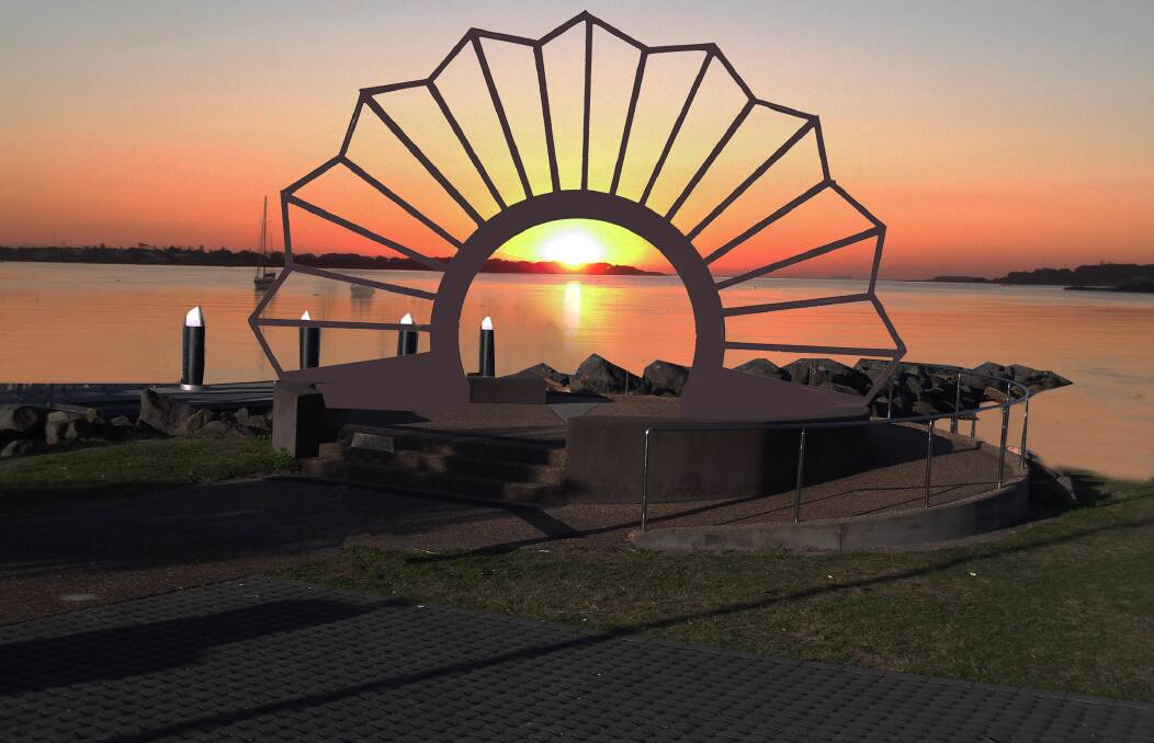 An impression of the Anzac memorial to be installed along Swansea foreshore.