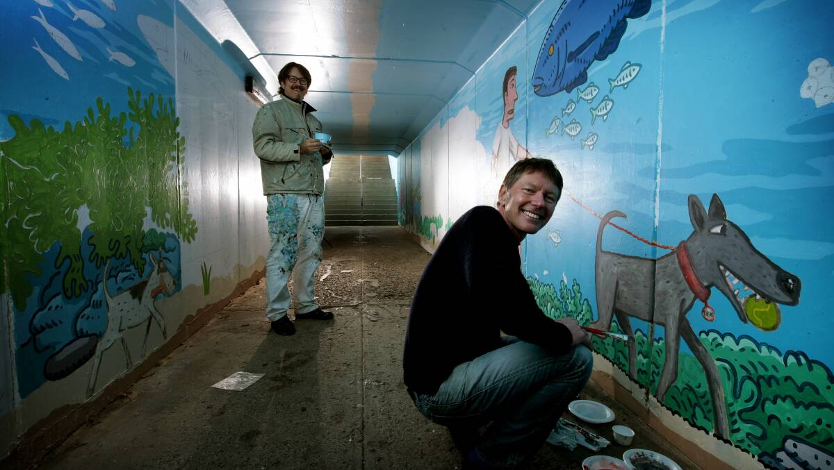 Seascape mural for Merewether tunnel
