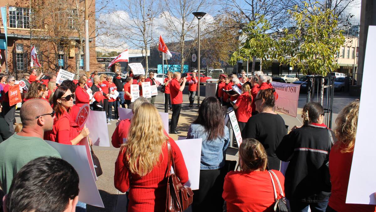 Disability care workers protest in Newcastle  CDB
