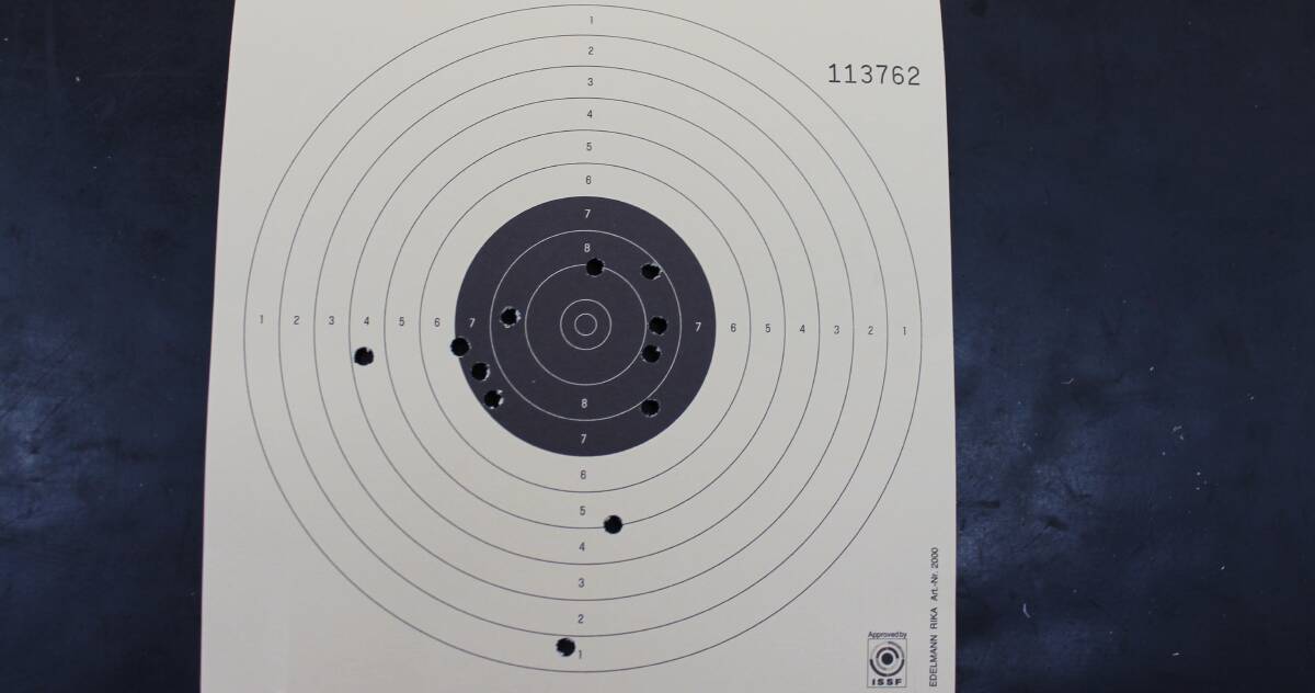 A paper target used on Newcastle Pistol Club's air pistol range.