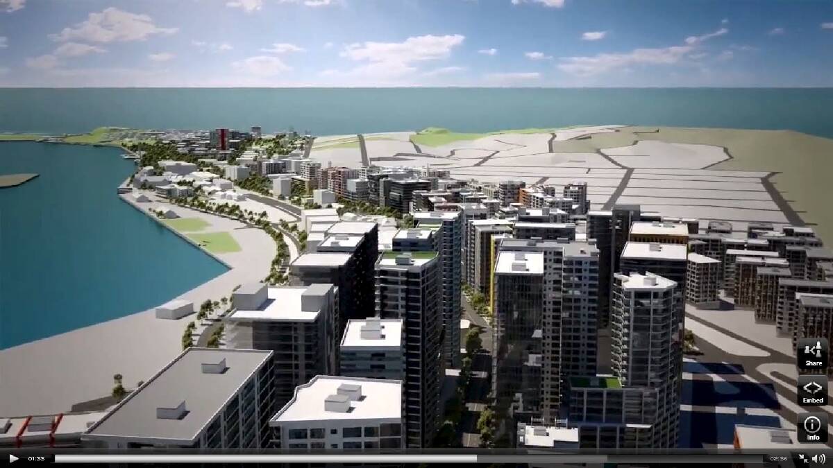 Screen Grab from the Newcastle Urban Renewal and Transport Program video. 