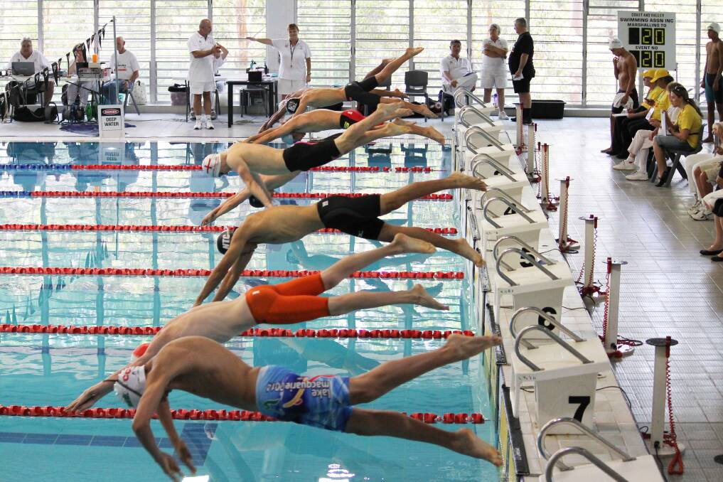 2014 Lake Macquarie International Children's Games. Day 2 Swimming competition Boys' 4 x 100-metre freestyle relay.