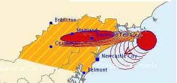 Severe thunderstorm warning for Newcastle and Lake Macqaurie districts.