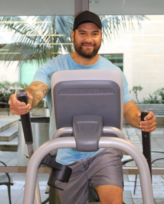 Shaun Taoho, 40, on a crosstrainer at the physical recovery ward at the Royal Newcastle Centre.