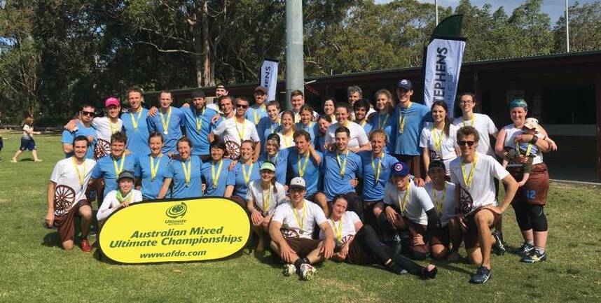 Pie Wagon's combined squad at the Australian Mixed Ultimate Championships.