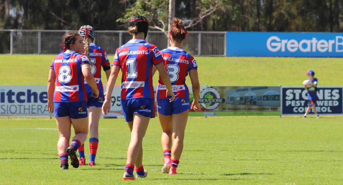 DEFEATED: The Newcastle Knights struggled in their Cessnock outing, falling 66-18 to the dominant Cronulla Sharks in the fourth round clash. Picture: Isaac McIntyre