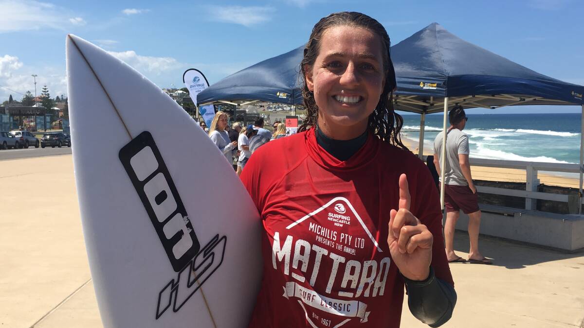 HOME ADVANTAGE: Merewether’s Philippa Anderson claimed the women's title at the 56th Mattara Classic on Sunday.