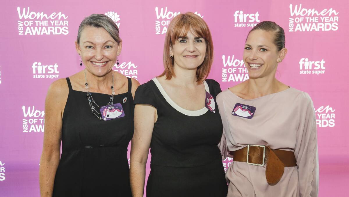 TO THE FRONT: Sonia Hornery, Rachel Davis and Felicity Lucke at the NSW Women of the Year awards. Picture: Salty Dingo Media