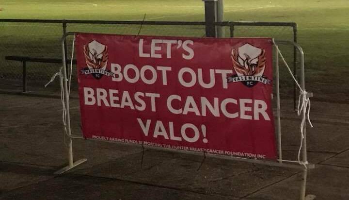 Valentine Football Club had signs, balloons and banners around the grounds.