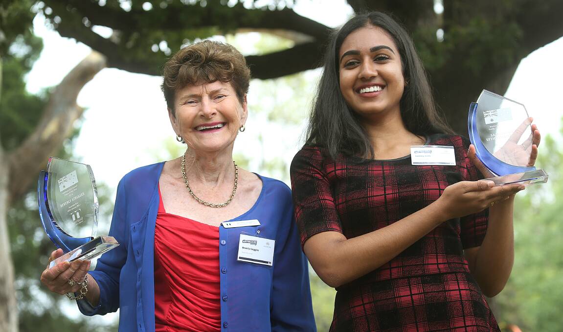Outstanding: Citizen of The Year Beverley Steggles and Young Citizen of the Year Samyuktha Sethumadhavan (Sammy Seth). Pictures: Marina Neil