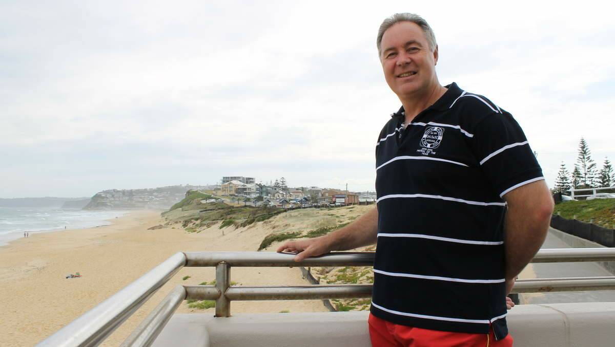 FULL HOUSE: Cooks Hill Surf Club deputy president Richard Hermens at Bar Beach.