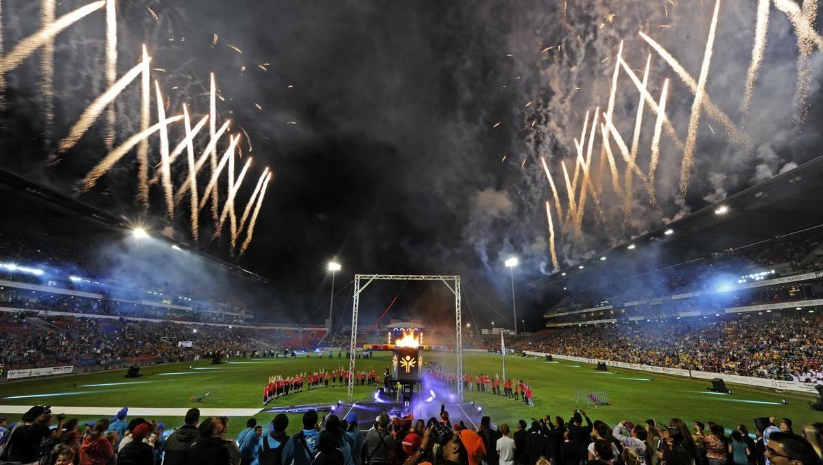 A striking display of fireworks as the Games cauldron was lit.