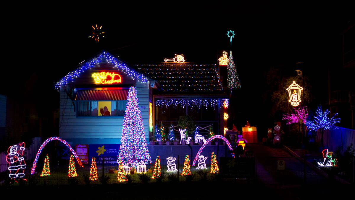 HAPPY CHRISTMAS: Lights aglow at 99 Acacia Avenue, North Lambton.