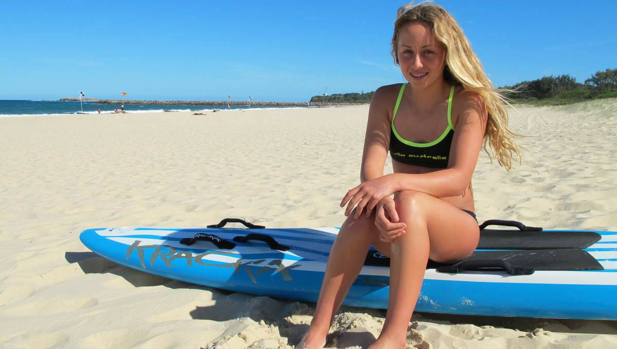 RISING STAR: Surf lifesaver Lily Costello at Blacksmiths Beach.