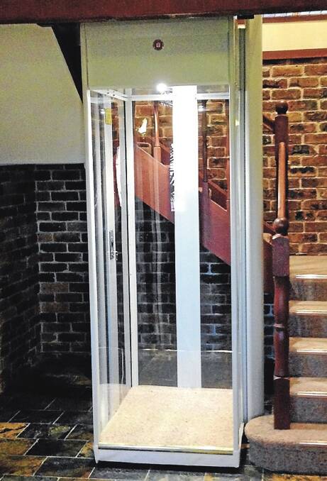 FREEDOM: A freestanding lift that transports a motorised, wide wheelchair can be installed in a seemingly small space.