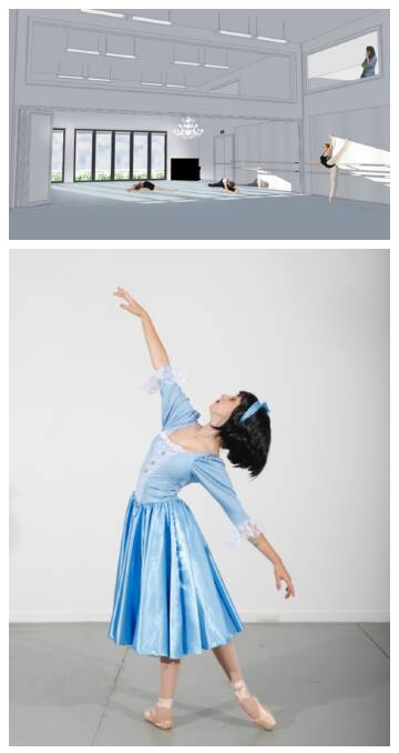 NEW CHAPTER: Above, an artist's impression of the new studio; below student Carli Redman, who was cast as ‘Alice’ in Alice in Wonderland.