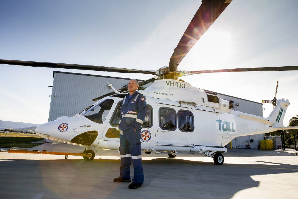 Success: Critical care paramedic Matt Gane had a dramatic water rescue on his first day working with the Wollongong ambulance helicopter crew. Picture: Anna Warr