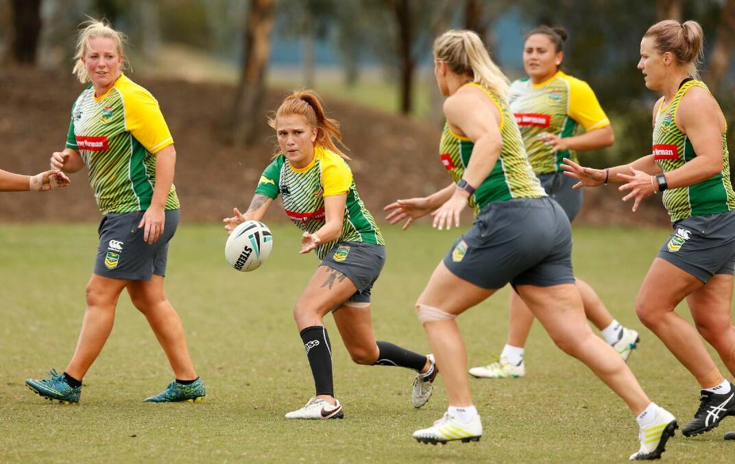 NEW CHALLENGE: Jillaroos Caitlin Moran and Bec Young will be hoping to feature in the inaugural women's NRL competition.