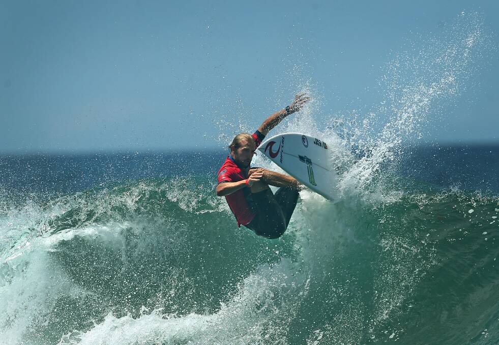 BACK ON TOP: Owen Wright in action during his round of 96 heat win at Surfest at Merewether. Picture: Marina Neil